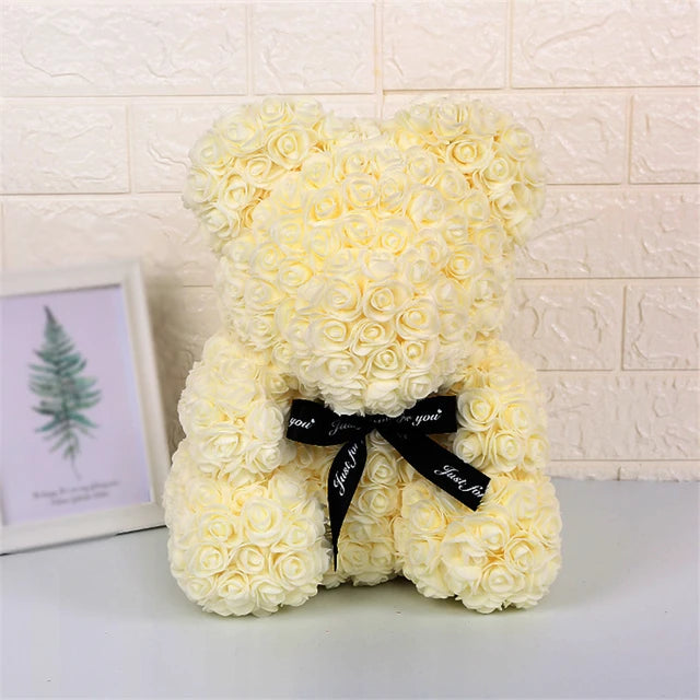 Rose Bear Artificial Flowers with LED Light Gift Box